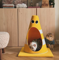 Yellow Barricade Nest for All seasons, Cat Scratching Board Nest for Cats and Dogs