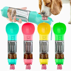 Portable Dog Water Bottle Drinking Bowl Dog Cat Food Drinking Fountain 3-in-1 Leak-proof Outdoor Drinking Fountain