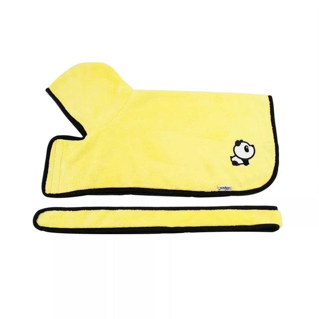 Dog Bathrobe Towel Super Absorbent Dog Drying Coat Adjustable Pet Towel