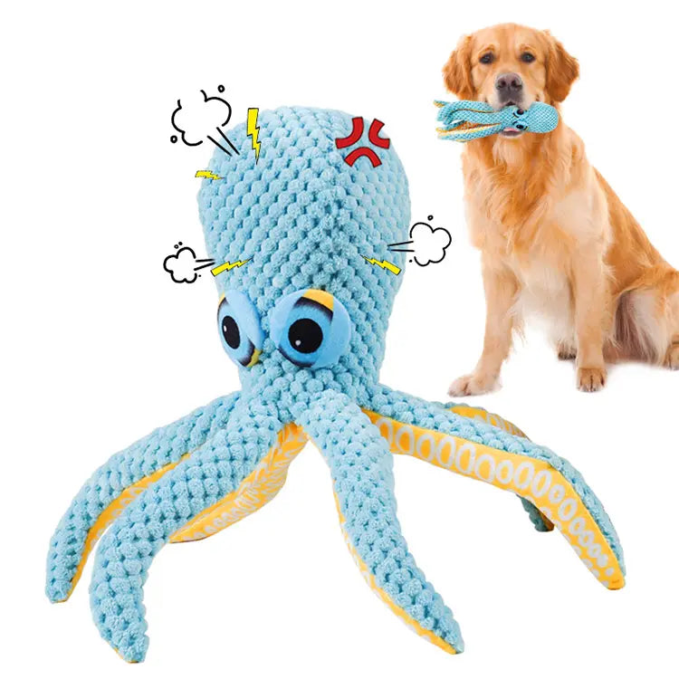 Dog Fabric Chewing Octopus Toys, Audible Interactive Toys - Ayipets Store