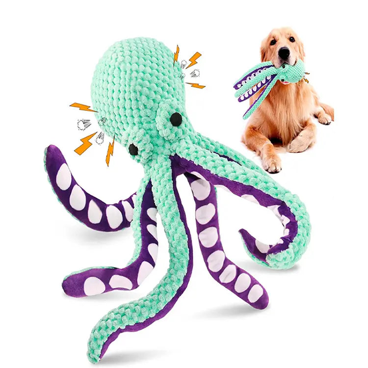 Dog Fabric Chewing Octopus Toys, Audible Interactive Toys - Ayipets Store