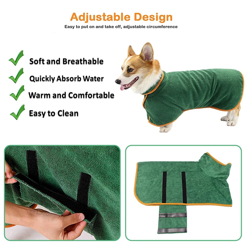 Dog bathrobe towel pet dog quick-drying sweater soft absorbent bathrobe towel