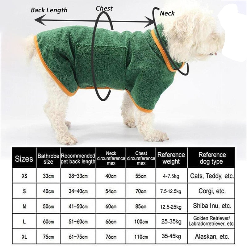 Dog bathrobe towel pet dog quick-drying sweater soft absorbent bathrobe towel