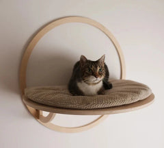 Wall-mounted Cat bed, Wooden Cat Climbing Wall Modern Cat Rack