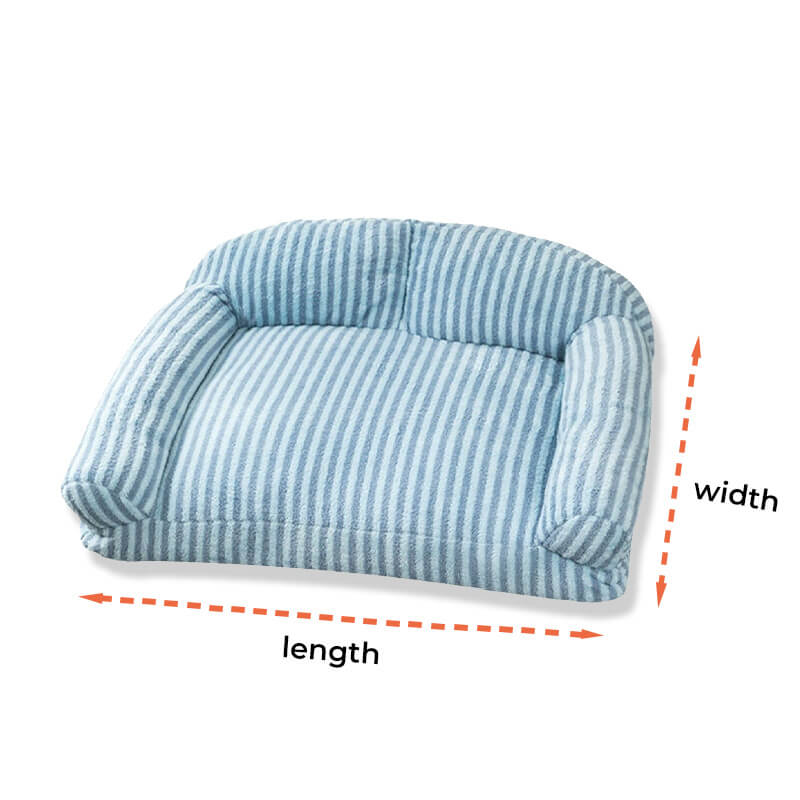 Stylish Striped Plush Removable Cat & Dog Sofa Bed