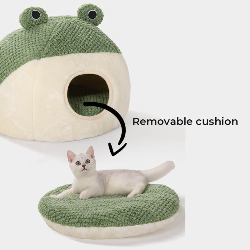 Adorable Frog Shape Wrapped Pet Bed Cat Cave