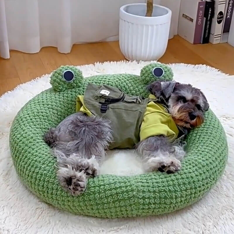 Adorable Frog Shape Wrapped Pet Bed Cat Cave