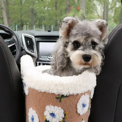 AyipetsStore-FlowerWoolFleeceCatCarSafetySeatCentralControlDogCarSeatBed-_2