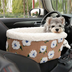 AyipetsStore-FlowerWoolFleeceCatCarSafetySeatCentralControlDogCarSeatBed-_8