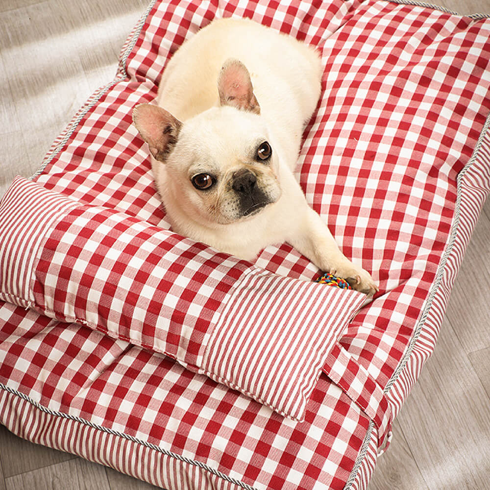 AyipetsStore_FashionCheckeredPatternWashableDogBed1