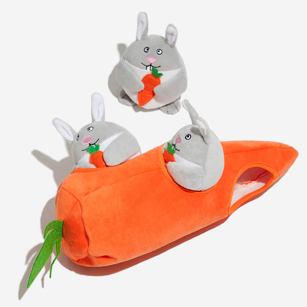 AyipetsStore_PlushCarrotsBunniesBurrowDollSqueakyDogToy4