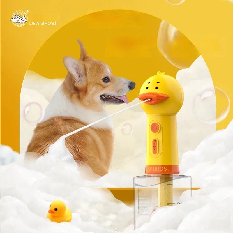 Dog Bath Bubbler Little Yellow Duck Bubble Machine