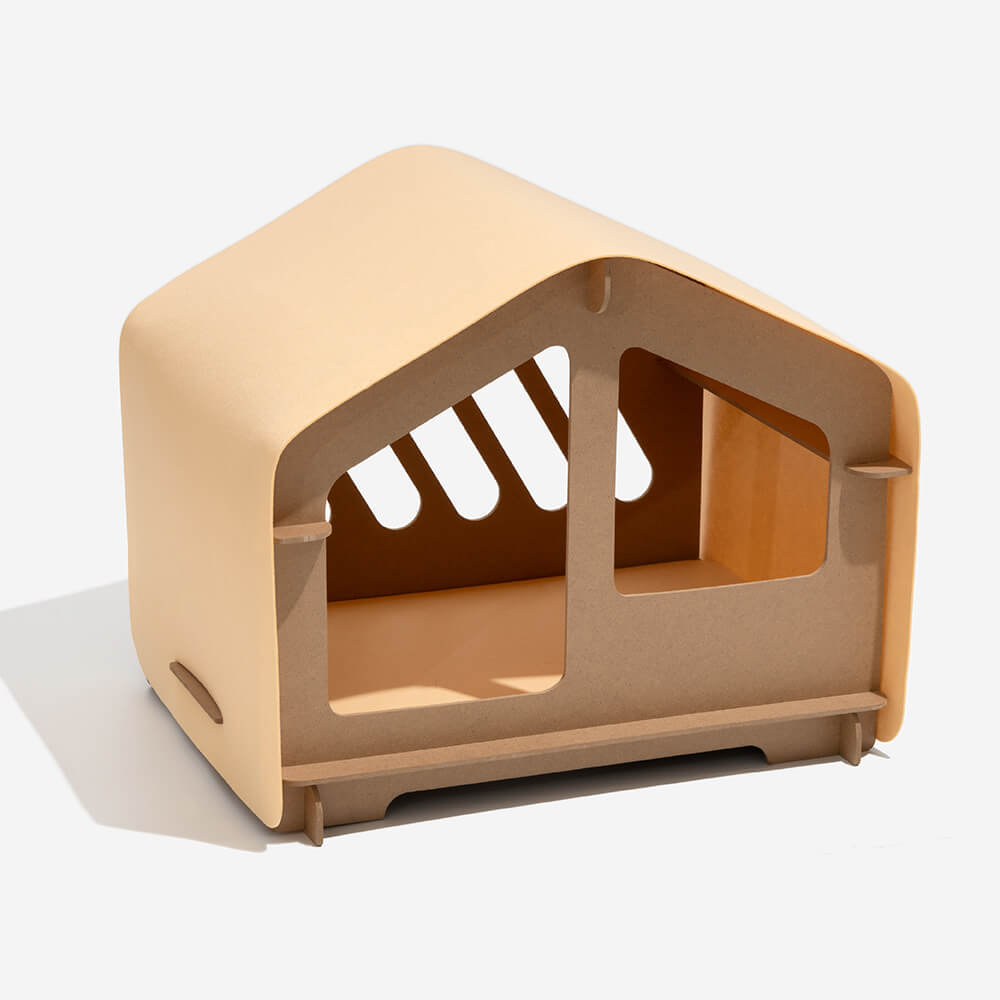 ExtraLargeIndoorWoodenFrameSemiEnclosedDetachableCatHouseB