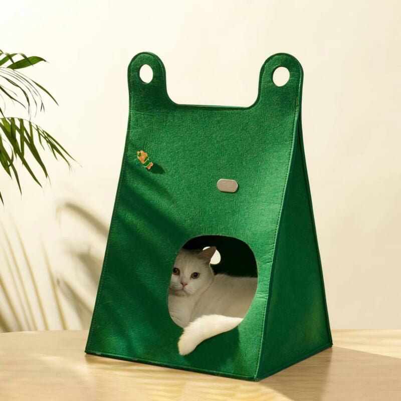 Foldable Felt Cat Hide & Seek Bag Cute Cat Nest