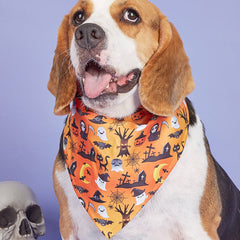 Halloween Pumpkin Ghost Triangle Bibs Dog Bandanas