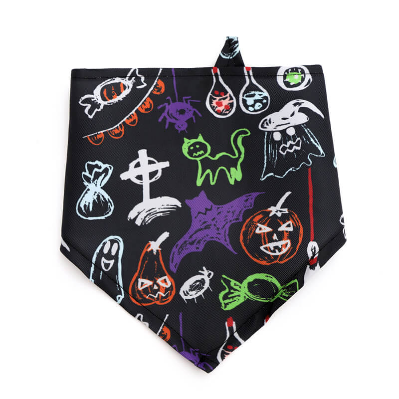 Halloween Pumpkin Ghost Triangle Bibs Dog Bandanas