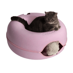 Donut semi-enclosed cat nest tunnel nest