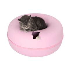 Donut semi-enclosed cat nest tunnel nest