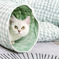 PlaidFoldablePlayChannelCatTunnelBedDetail