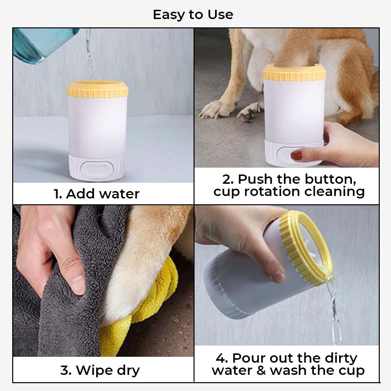 Portable Dog Paw Cleaner Directions for Use