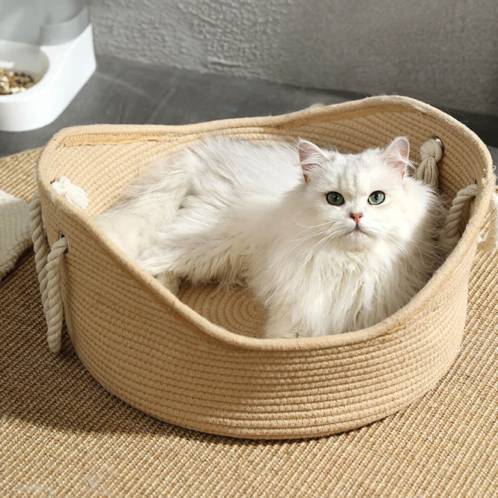 StrawDurableHandmadeCradlePetCatBed7