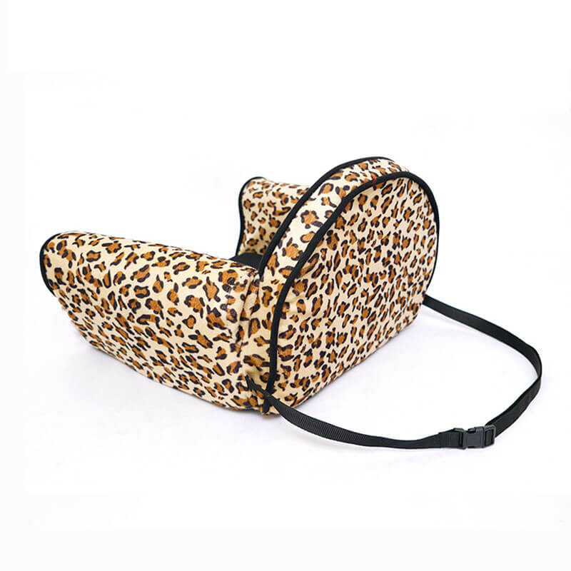 StylishLeopardPrintPlushSafetyDogCarSeatBed-_1